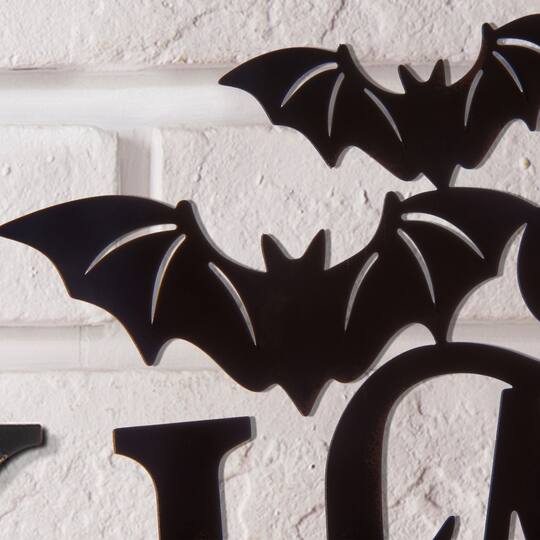 Glitzhome® Black Metal Happy Halloween Wall Sign